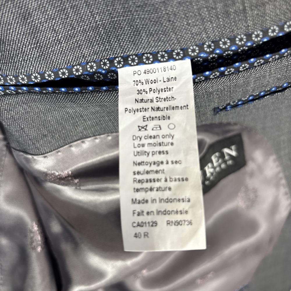 Lauren Ralph Lauren Black Label Mens 40R 2 Button Suit Jacket Coat‎ Gray Wool - Picture 4 of 8